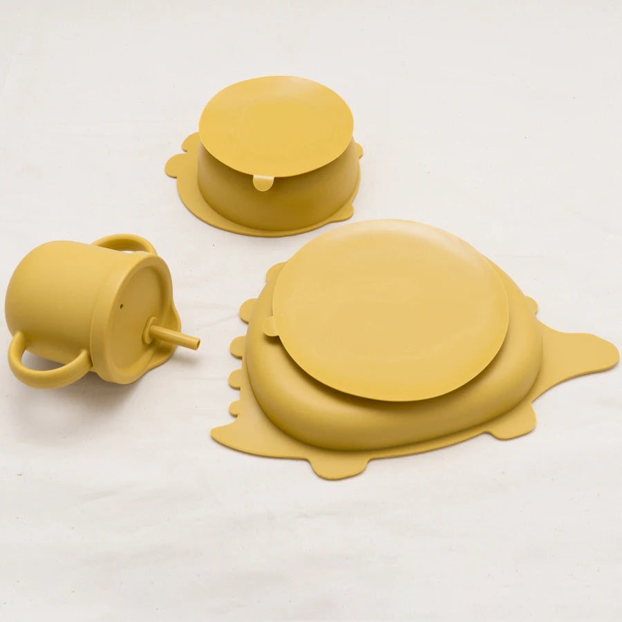 Silicone Dinosaur Tableware Set